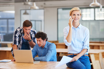 Sticker - Getting the specs from the customer. Cropped shot of businesspeople working in the office.