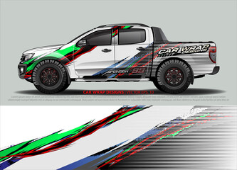 Racing Car Decal Graphic Vector, wrap vinyl sticker. Graphic abstract stripe designs for Racing vehicles.