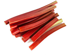 Poster - rhubarb stalks isolated on white backround