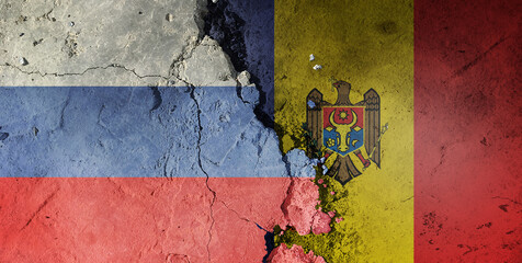 Diplomatic relations between russia vs moldova. russia and moldova flag. 
a flag of the two countries.