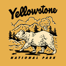 Yellowstone National Park Bear Illustration