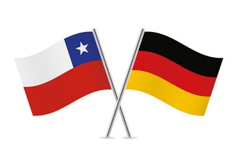 Wall Mural - Chile and Germany flags. Chilean and German flags, isolated on white background. Vector icon set. Vector illustration. 