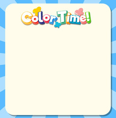 Poster - Cute blank blue color border for worksheet