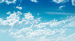 Blue sky with fluffy cloudscape nature background