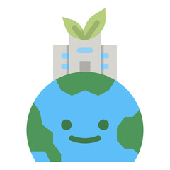 Sticker - eco flat icon