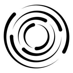 Poster - Concentric circle swirl line radius, circle rotation icon
