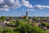 Fototapeta Do pokoju - Aerial view of Tworkow village, Silesia region, Poland, view with Saints Peter and Paul Church