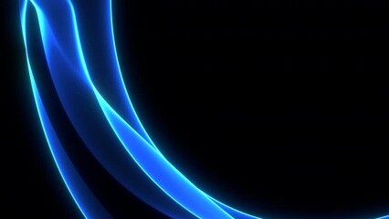 Poster - Abstract colorful wavy background in blue color ob black backdrop. Modern colorful wallpaper. Seamless loop animation. 3d rendering.