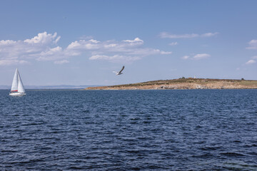 Sticker - Island of Sveti Ivan on Black Sea coast in Sozopol city, Bulgaria