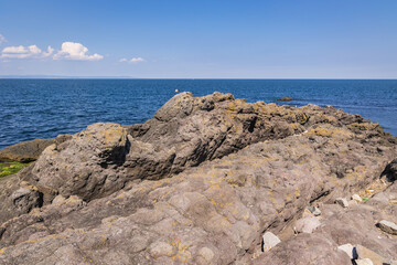 Canvas Print - Rocky coast of Black Sea in Sozopol city, Bulgaria