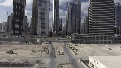 Wall Mural - Dubai Marina modern skyline from drone, Dubai - UAE