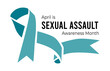 April is Sexual Assault Awareness Month. Illustration on white