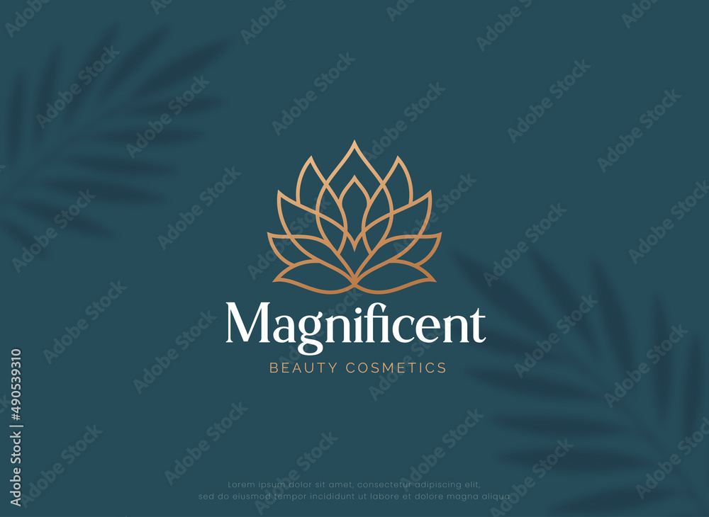 linear lotus flower beauty spa logo design Stock Vector | Adobe Stock