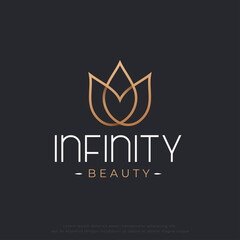 Wall Mural - infinity linear flower beauty spa logo design