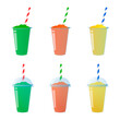 Slurpee slush frozen ice drink illustration with straw
