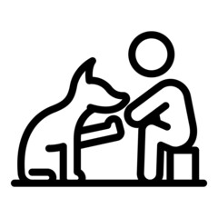 Poster - Dog walk play icon outline vector. Pet puppy. Park animal