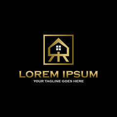 Poster - Roof House and letter RR or double R image graphic icon logo design abstract concept vector stock. Can be used as a symbol related to home or initial