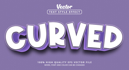 Poster - Editable text effect Curved text in pastel purple style with soft glow style
