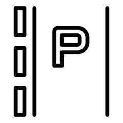 Poster - Parking road side icon outline vector. Park garage. Vehicle area