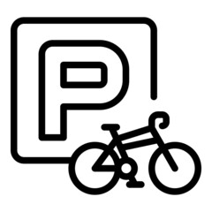 Wall Mural - Bike parking icon outline vector. Traffic zone. Road area