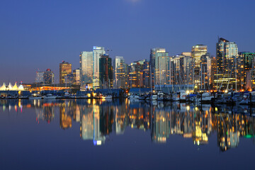 Wall Mural - Vancouver downtown night, Canada BC