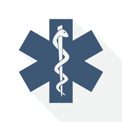 Leinwandbilder - Simple editable hospital, emergency vector icon, flat design health care concept illustration easy to edit