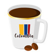 Isolated Colombian coffee cup image Vector illustration