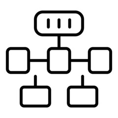 Poster - Flow scheme icon outline vector. Workflow process. Gear system