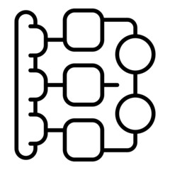 Poster - Gear scheme icon outline vector. Workflow process. Team plan