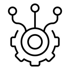 Poster - Gear system icon outline vector. Workflow plan. Team cog