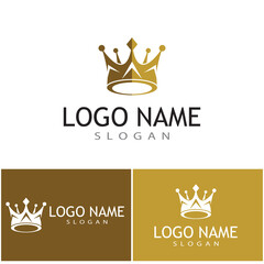 Wall Mural - Crown Logo Template vector icon illustration design