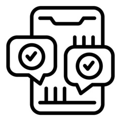 Canvas Print - Help chat phone icon outline vector. Social review. Online marketing