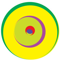 Aufkleber - Random, colorful concentric circles, rings