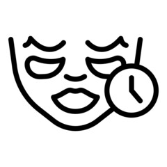 Poster - Eye patch time icon outline vector. Mask beauty. Cosmetic cream