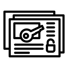 Poster - Web privacy key icon outline vector. Data secure. Virus login