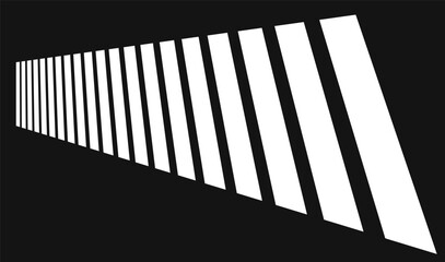 Fototapete - 3D lines, stripes. Perspective, vanishing, converging lines