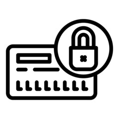Poster - Secured bank card icon outline vector. Data secure. Safety password