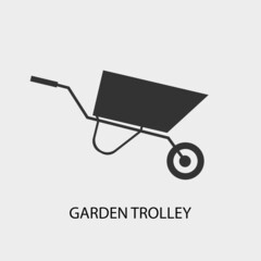 Sticker - Garden trolley vector icon illustration sign