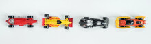 Row Of Generic Formula One Die Cast Race Cars