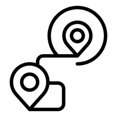Sticker - Gps route icon outline vector. Map location. Direction pointer