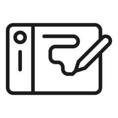 Poster - Digital edit tablet icon outline vector. Stroke tool. Data interface