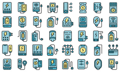 Poster - Power bank icon outline vector. Battery charge. Phone device