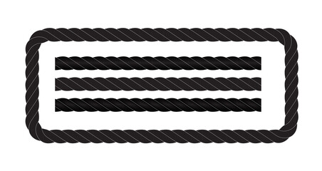 Wall Mural - Black and white rope isolated on white. Seamless compilation. Illustration.