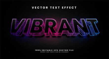 Vibrant editable text style effect with neon light themes.