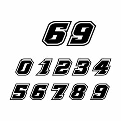 Sticker - Racing number logo design with frame