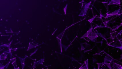Poster - technology abstract background with polygonal shapes connecting dots and lines, network connection s