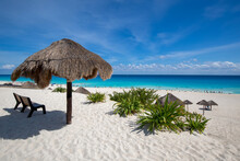 Mexico, Playa Delfines, Dolphin Beach N Riviera Maya In Cancun.