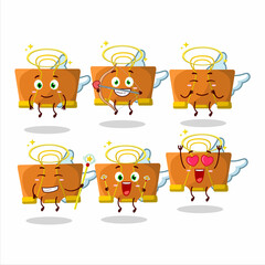 Poster - Orange binder clip cartoon designs as a cute angel character