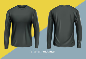 T-shirt long sleeve mockup front and back illustrations