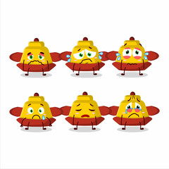 Sticker - Yellow chinese hat cartoon character with sad expression